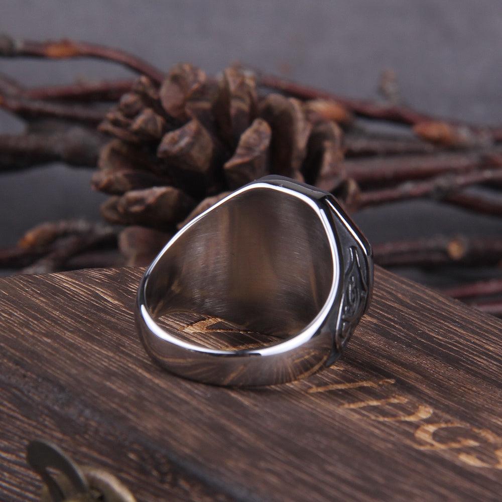 Anel Battle - Alfa Wear - anel, anel de aço, anel de metal, anel de prata, anel masculino, coleção, coleção vikings, machados, viking, vikings