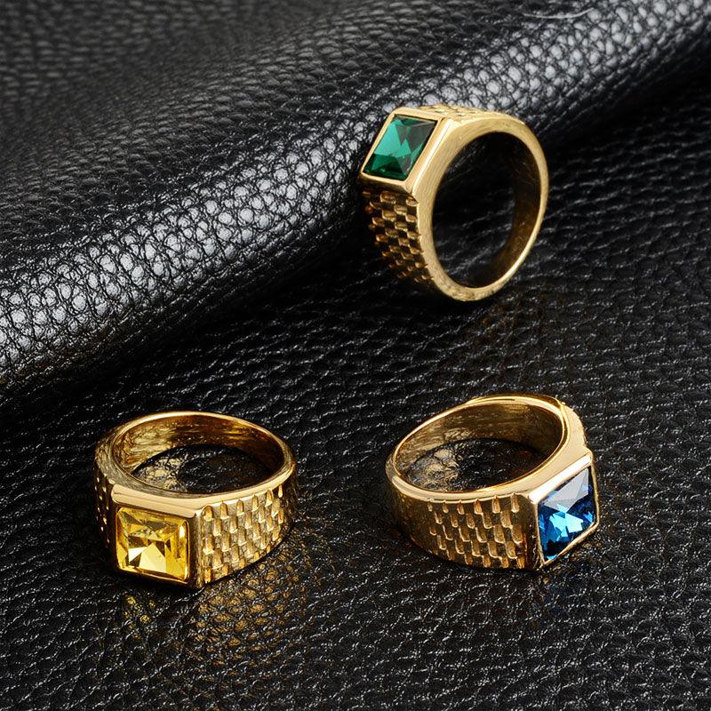 Anel Goldiers - Alfa Wear - anel, anel com pedra, anel de aço, anel de ouro, anel dourado, anel masculino