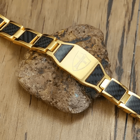 Bracelete da Fé Folheado a Ouro 18k Terápia Magnética Alfa Wear