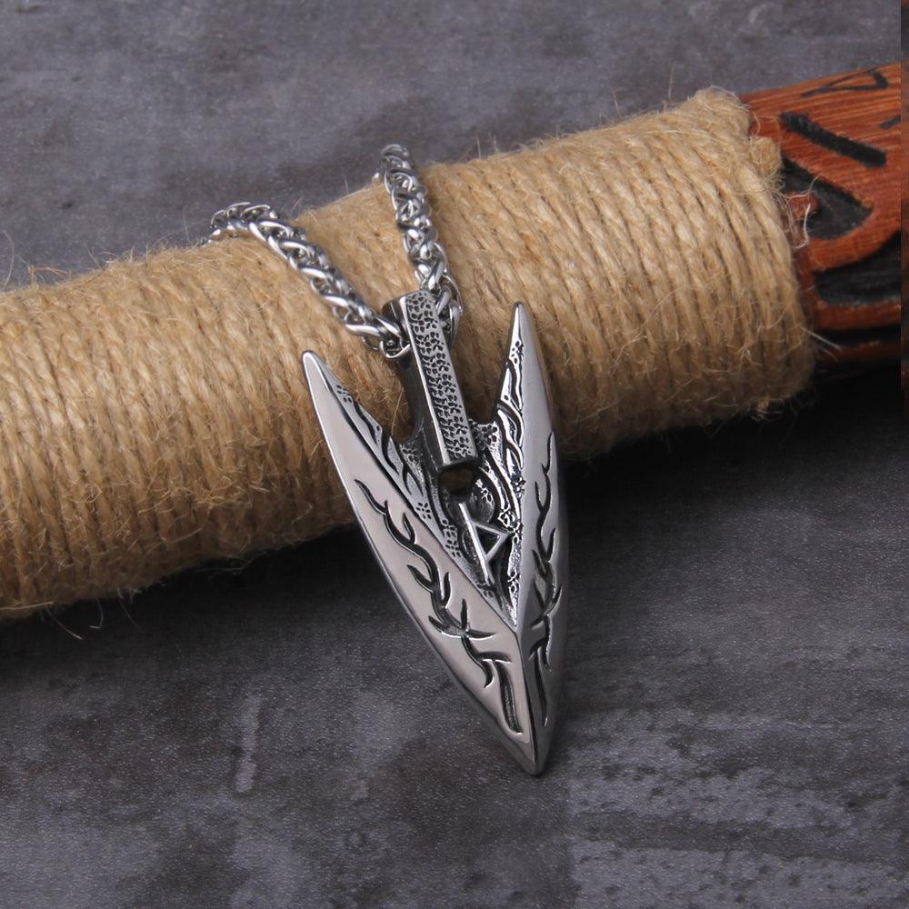 Colar Gungnir (Lança de Odin) - Alfa Wear - colar, colar de aço, colar de ferro, colar de metal, colar masculino, coleção, coleção vikings, lança de odin, odin, viking, vikings
