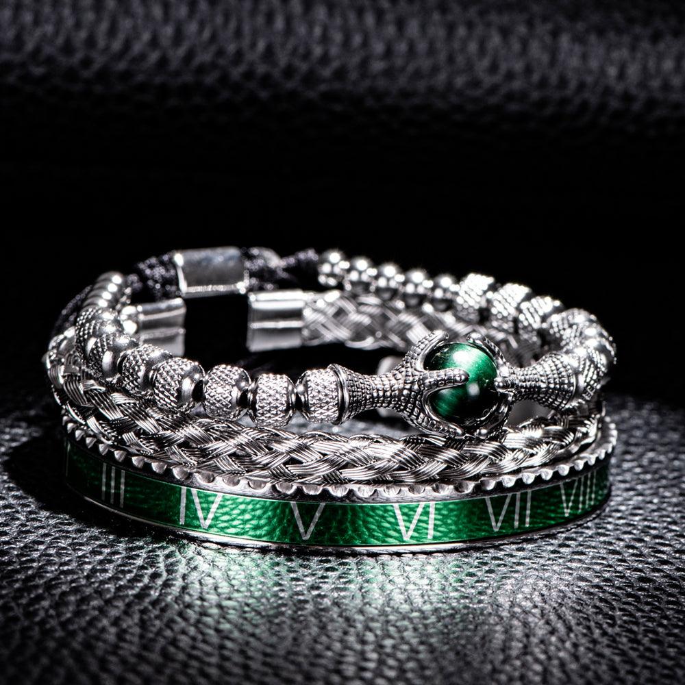 Kit Aurora - Alfa Wear - kit de pulseiras, luxo, luxuosa, luxury, magnata, prata, prateada, premium, pulseira de prata, rei