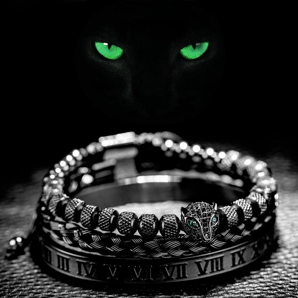 Kit Panther - Alfa Wear - kit de pulseiras, leopardo, luxo, luxuosa, luxury, magnata, negra, ouro negro, pantera, pantera negra, premium, preto, rei