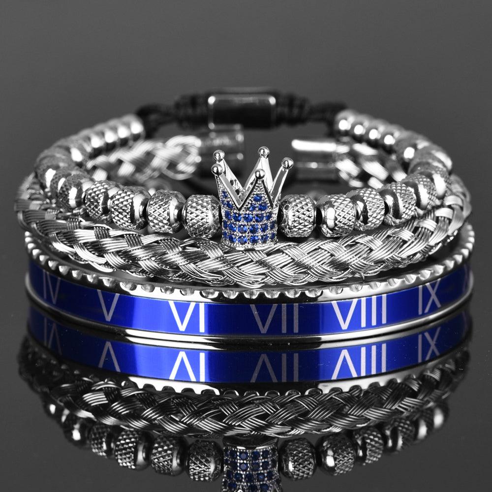 Kit Royalte - Alfa Wear - kit de pulseiras, luxo, luxuosa, luxury, magnata, prata, prateada, premium, pulseira de prata, rei