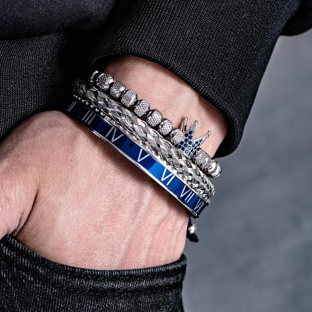 Kit Royalte - Alfa Wear - kit de pulseiras, luxo, luxuosa, luxury, magnata, prata, prateada, premium, pulseira de prata, rei
