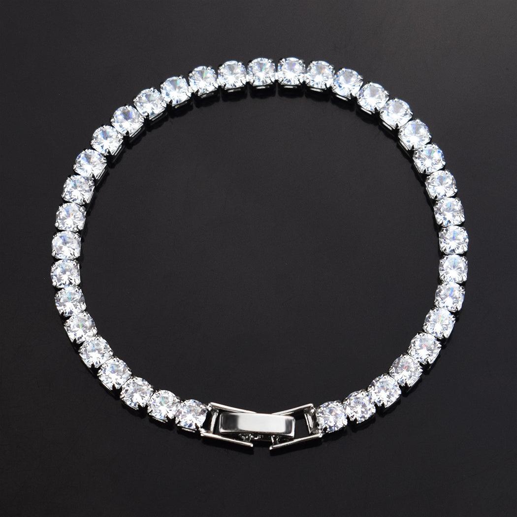 Pulseira Clear - Alfa Wear - diamante, ouro branco, pedras preciosas, pulseira masculina, riviera, topazio, turmalina, zircônia