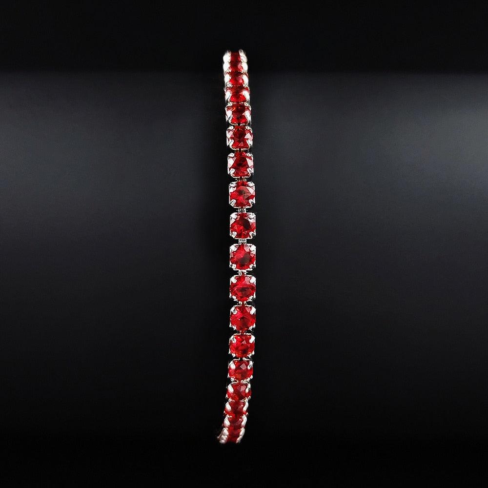 Pulseira Ruby - Alfa Wear - diamante, ouro branco, pedras preciosas, pulseira masculina, riviera, ruby, topazio, turmalina, vermelha, zircônia