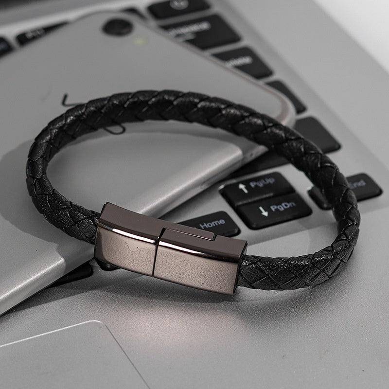 Pulseira Charger One - Alfa Wear - cabo carregador, cabo carregador portátil, carregadora, charger, pulseira, pulseira de couro, pulseira masculina, pulseira usb