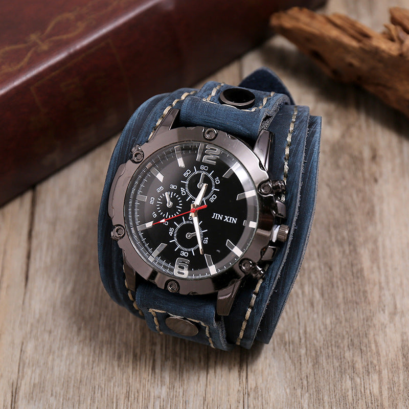 Relógio Bracelete de Couro Vibragge JX20 Vintage e Premium Alfa Wear