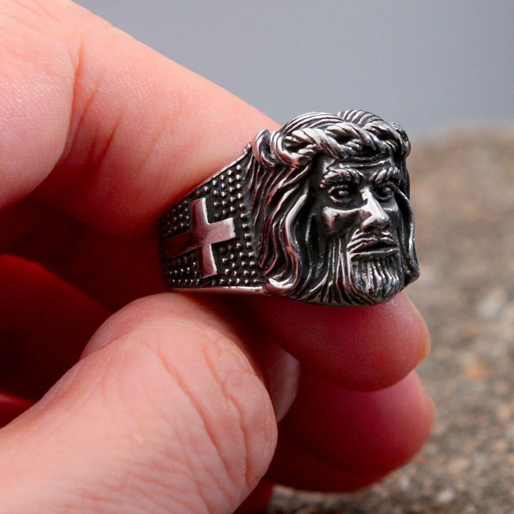 Anel Jesus Cristo - Alfa Wear - anel de aço, anel de ferro, anel de metal, anel masculino