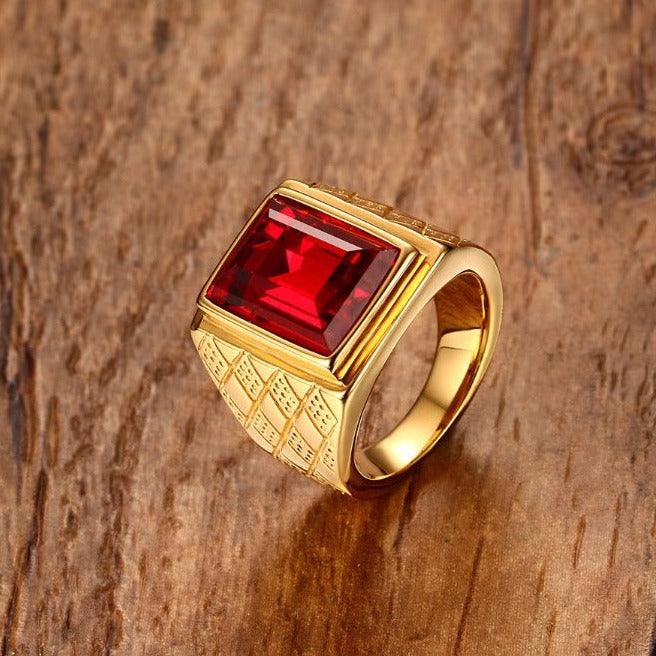 Anel Vitaly - Alfa Wear - anel com pedra, anel de ouro, anel dourado, anel masculino