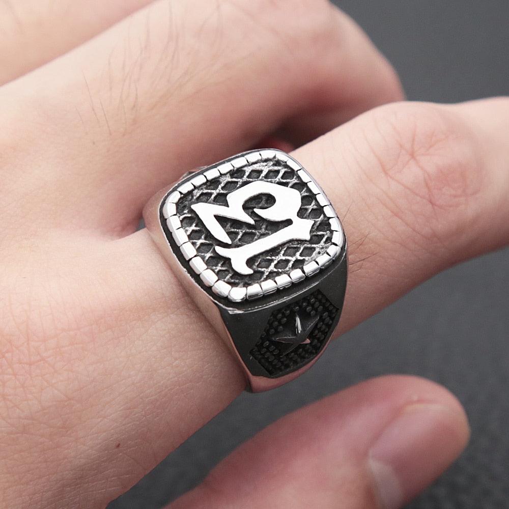 Anel Treze - Alfa Wear - anel de aço, anel de ferro, anel de metal, anel masculino