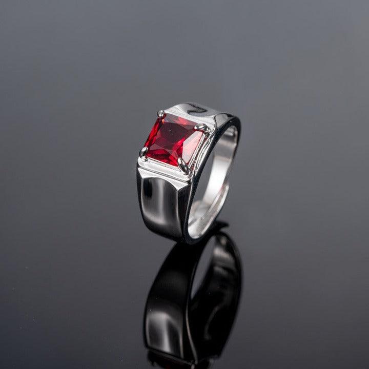 Anel Leaf - Alfa Wear - anel, anel com pedra, anel de aço, anel masculino, prata, prateado