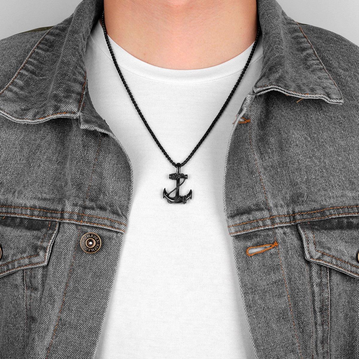 Colar Anchor - Alfa Wear - colar, colar de aço, colar de metal, colar masculino