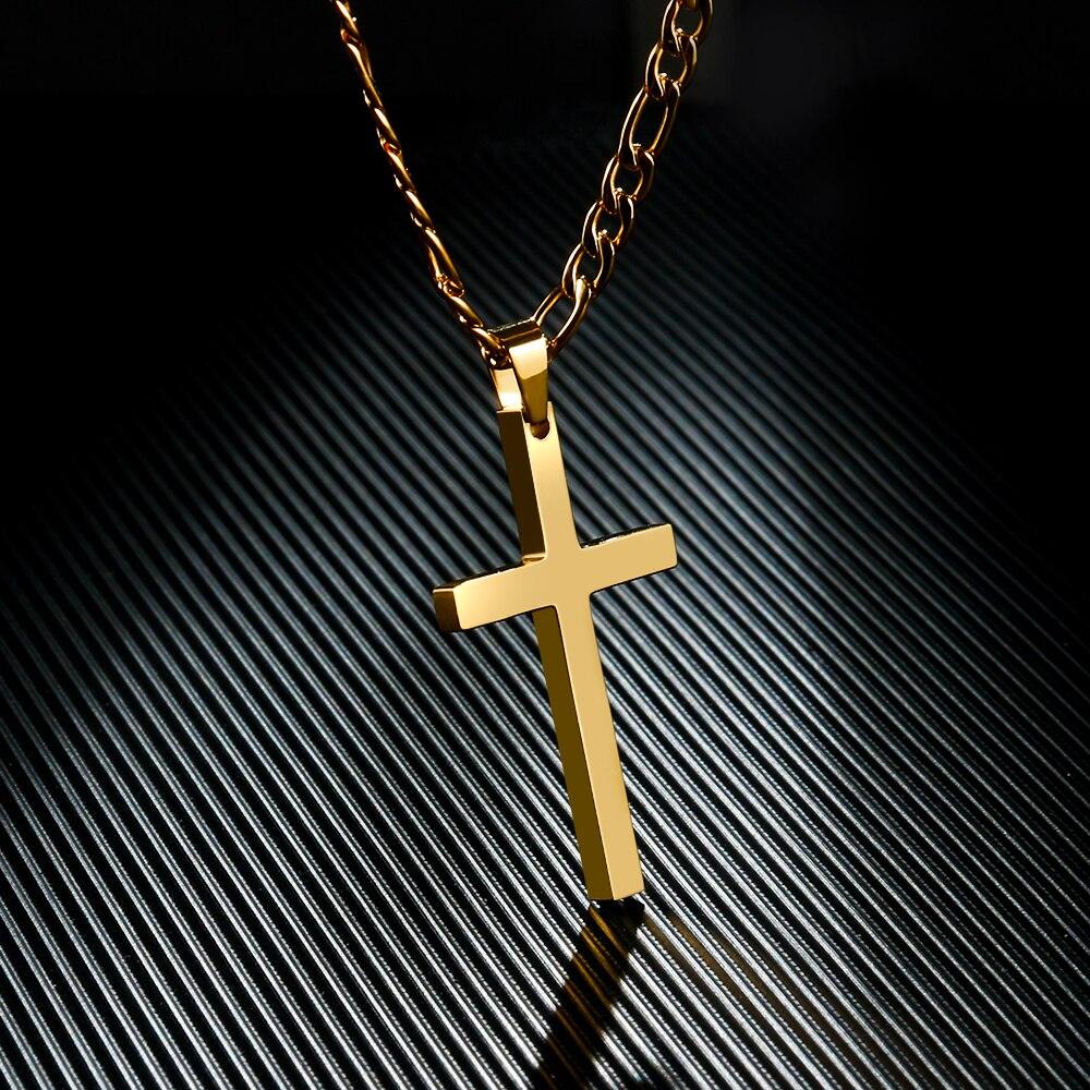 Colar Standcruz - Alfa Wear - amor, colar, colar de aço, colar de metal, colar masculino, cruz, deus, fé, jesus
