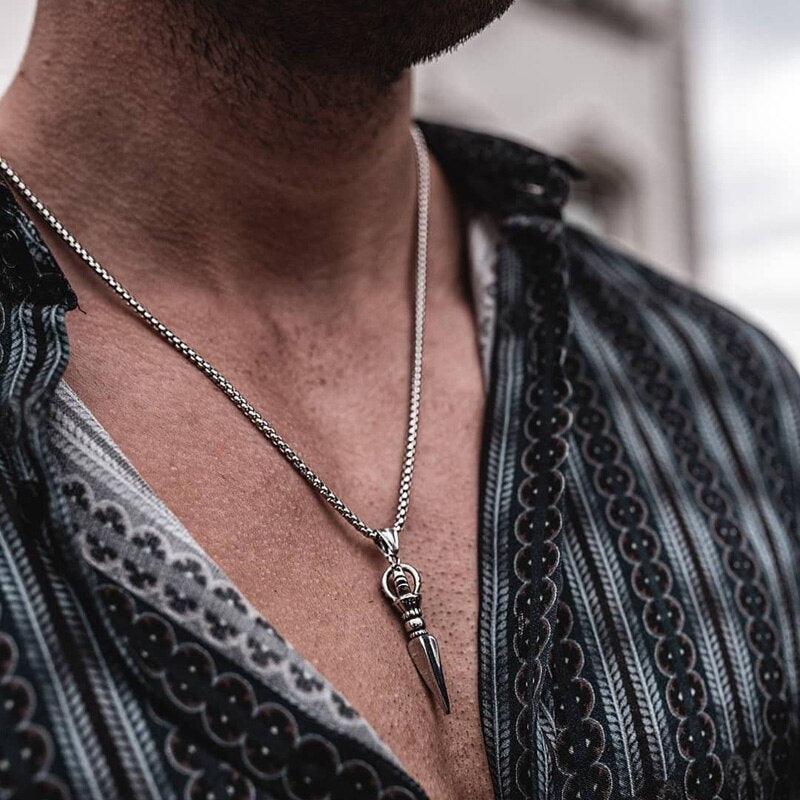 Colar Tyrom - Alfa Wear - colar, colar de aço, colar de metal, colar masculino