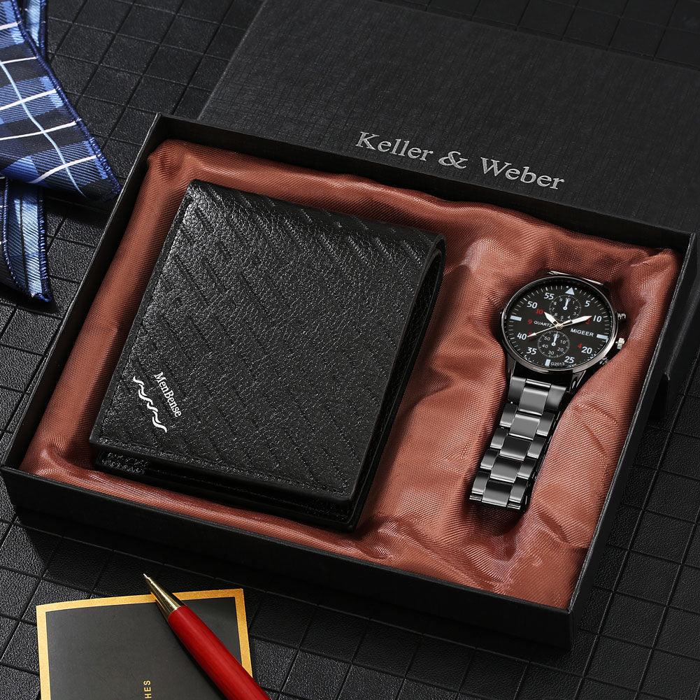 Kit Cartiog - Alfa Wear - carteira, carteira de couro, combo, kit, kit pulseira, kit relógio, kits, pulseira masculina, relógio masculino
