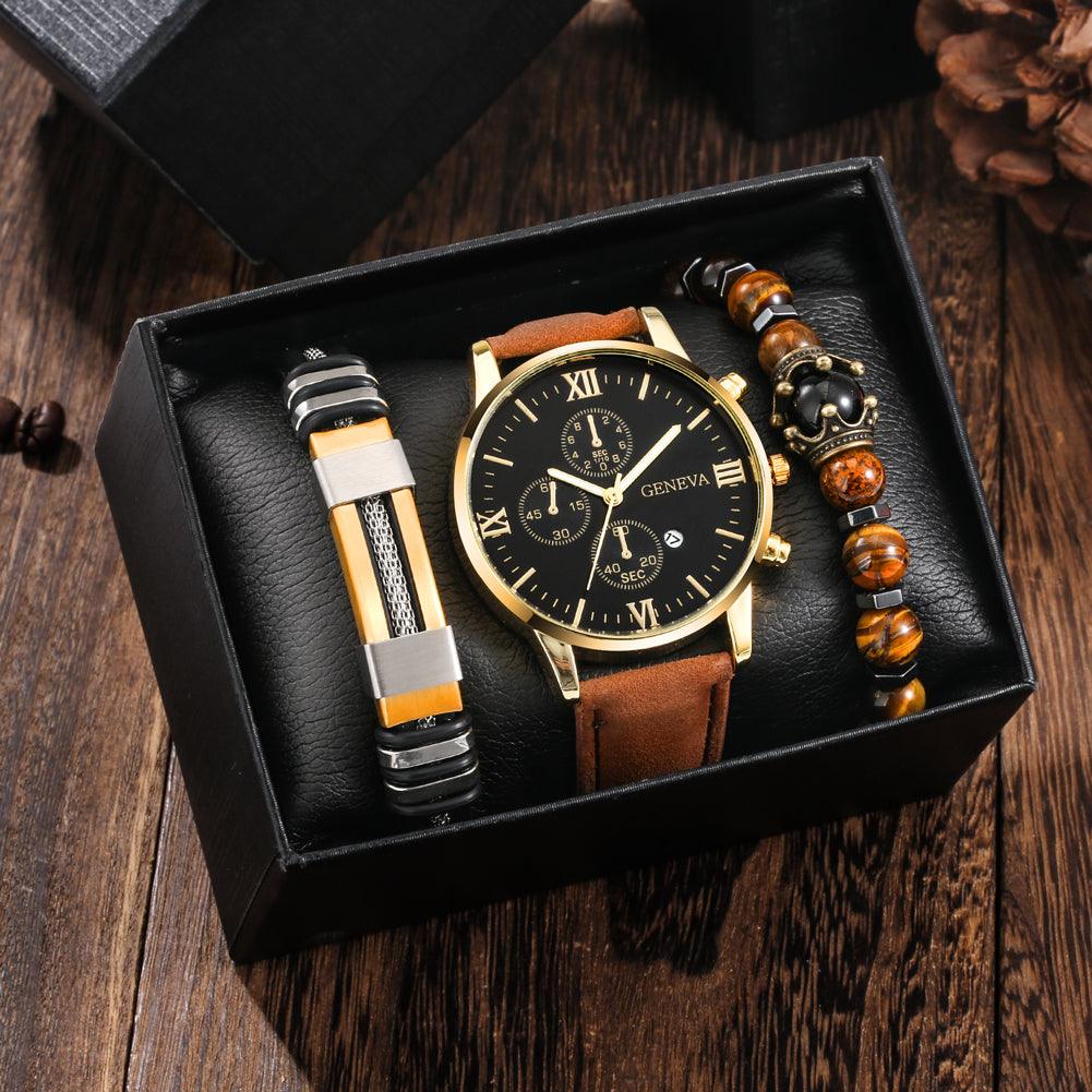 Kit Cyrus - Alfa Wear - combo, kit, kit pulseira, kit relógio, kits, pulseira masculina, relógio masculino