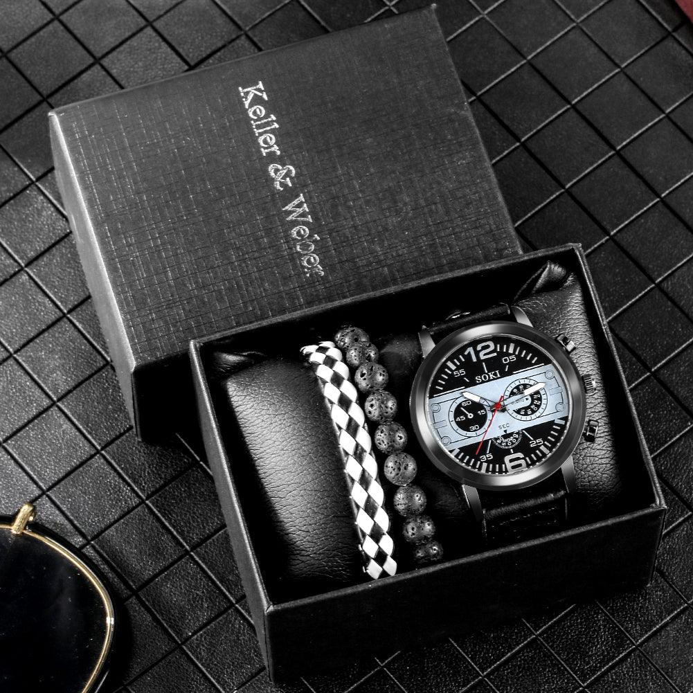 Kit Kuad - Alfa Wear - combo, kit, kit pulseira, kit relógio, kits, pulseira masculina, relógio masculino