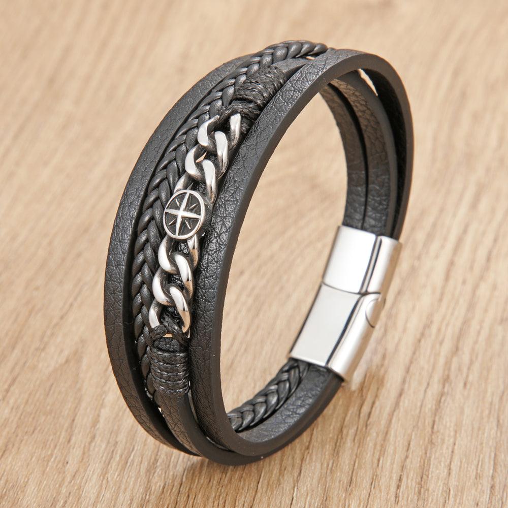 Pulseira Compass - Alfa Wear - pulseira, pulseira de couro, pulseira masculina