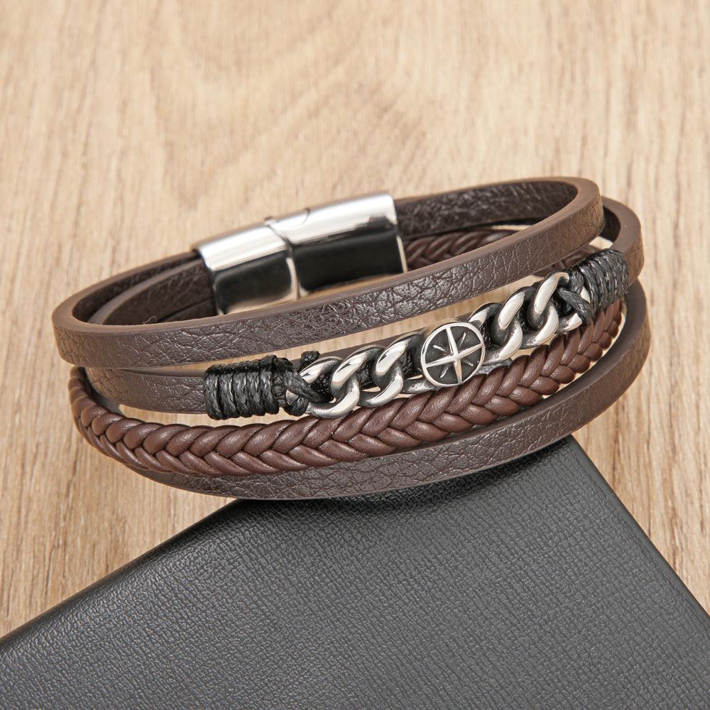 Pulseira Compass - Alfa Wear - pulseira, pulseira de couro, pulseira masculina