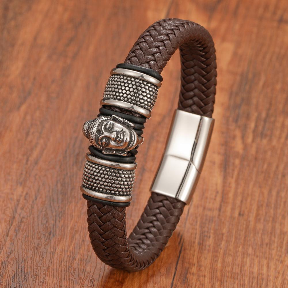 Pulseira Budda - Alfa Wear - pulseira, pulseira de couro, pulseira masculina