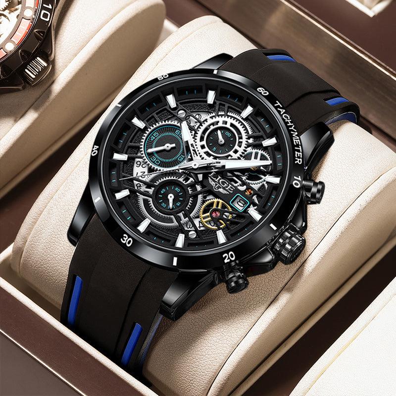Relógio Knight Series B9 - Alfa Wear - relógio, relógio de couro, relógio de metal, relógio esportivo, relógio masculino